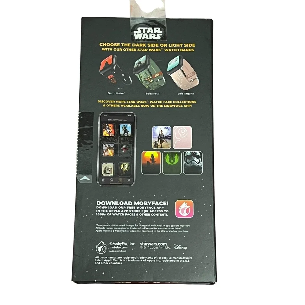 MobyFox Star Wars Galactic Black Silicone Apple Watch Compatible Band Strap‎